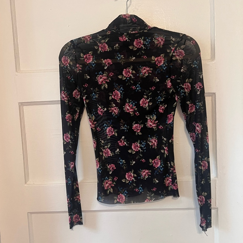 AFRM Floral Sheer Mesh Top size small - Picture 3 of 3